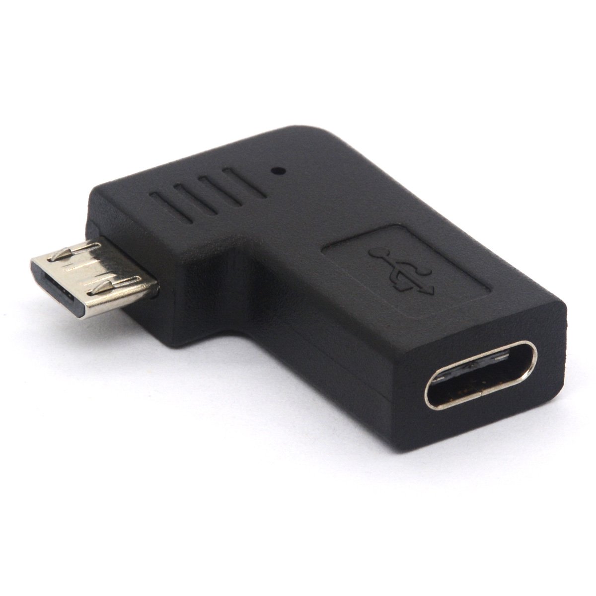 OpenII Right Angle Type C OTG Adapter, USB C Female to Micro USB Male OTG (On the Go) Adapter Charging Data Sync Converter (Micro Male To TypeC Female)