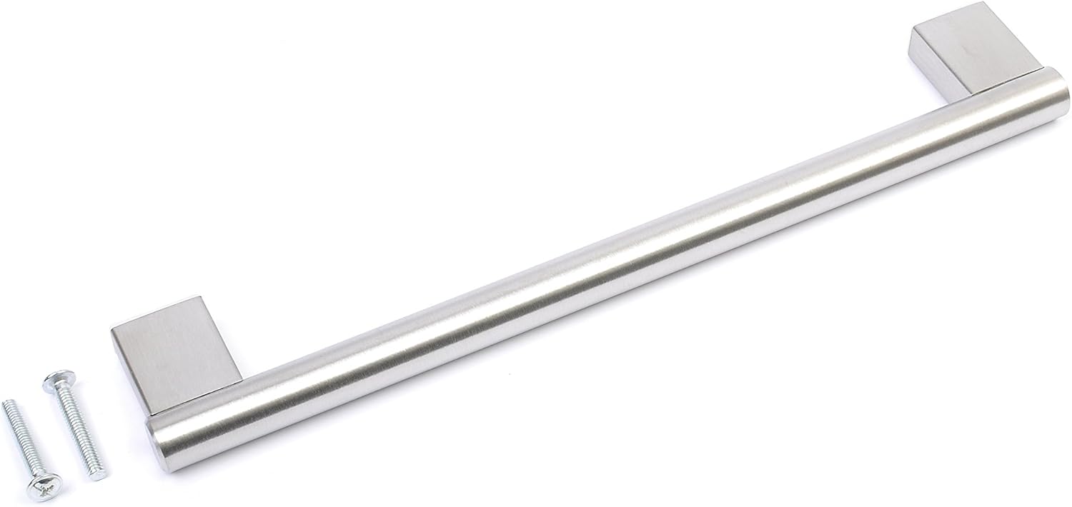 BSM Marketing Kitchen Cupboard Cabinet Keyhole Boss Bar Door Handle Knob Brushed Stainless Steel (1, 209mm)