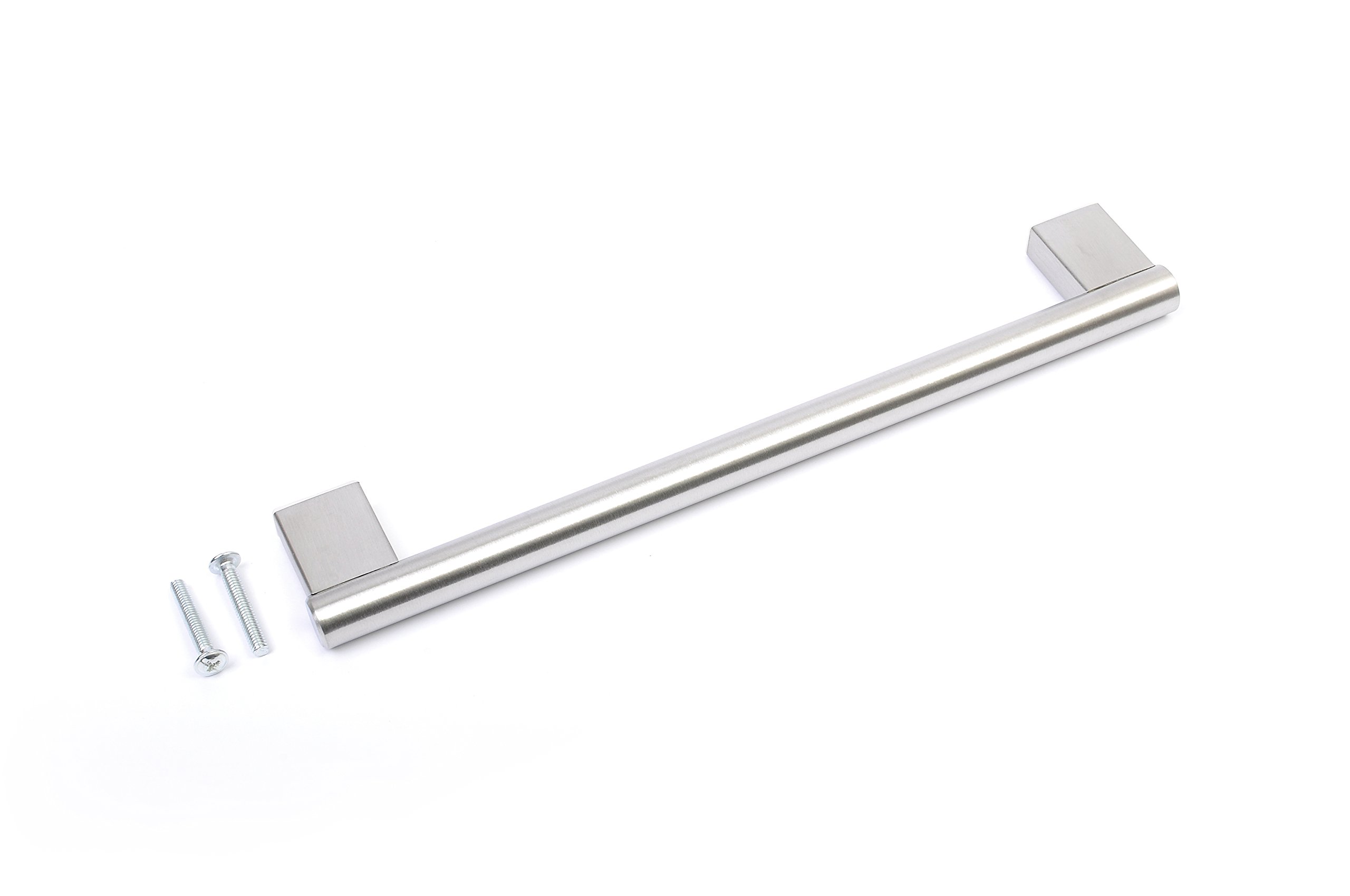 BSM Marketing Kitchen Cupboard Cabinet Keyhole Boss Bar Door Handle Knob Brushed Stainless Steel (1, 209mm)