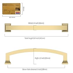 Coinkoly 10 Pack 5"(128mm) Gold Kitchen Cabinet
