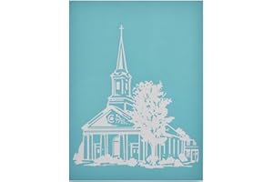 YeulionCraft DIY Self-Adhesive Silk Screen Printing Stencil Mesh Transfers for T-Shirt,Pillow Fabric, Painting on Wood, Reusable Art Craft Stencils, 8.26x11.02inch Church