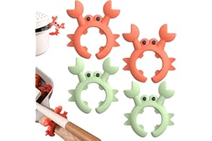 Spoon Rest for Cooking, 4pcs Crab Shape Silicone Spoon Holder for Pot Pan Non Slip Pot Clip Rest Heat Resistance Utensil Rest