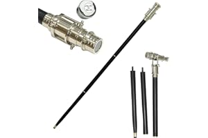 THOR INSTRUMENTS 3 Fold Nautical Chrome Finish Brass Hidden SPY Glass Telescope with Black Cane Rustic Vintage Home Decor Gifts