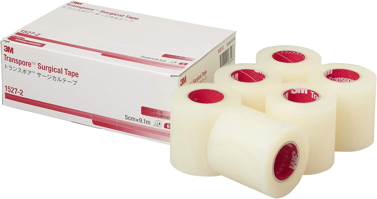 3M Transpore Surgical Tape, 2" x 10 yds, Case of 6 Rolls: Health & Personal Care