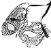 Coxeer Venetian Masquerade Mask Women's Swan Metal Filigree Laser Cut Mask (Black)