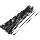 uxcell Nylon Cable Ties 8 Inch Self-Locking Zip Ties 0.08 Inch Width Black 100pcs