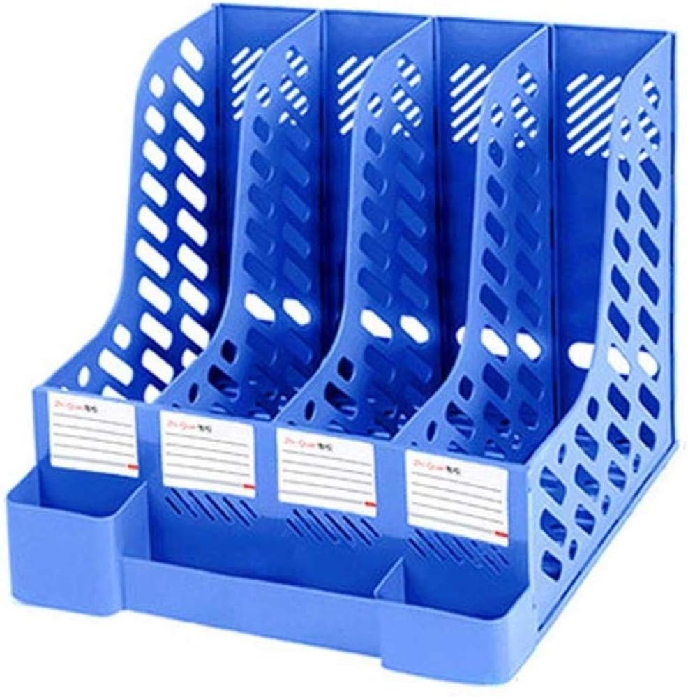 Accesorios de escritorio azules, organizador de escritorio de oficina