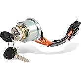 loosoo Ignition Lock Cylinder Starter Switch w/ 2 Keys Assembly 86569718 Compatible with New Holland Tractor 1530 1630 1725 1925 TC25 TC25D TC29 TC29D TC33 TC33D, 5A 12V, 2 Positions