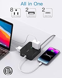 Power Strip Surge Protector 10 Ft Cord, HANYCONY