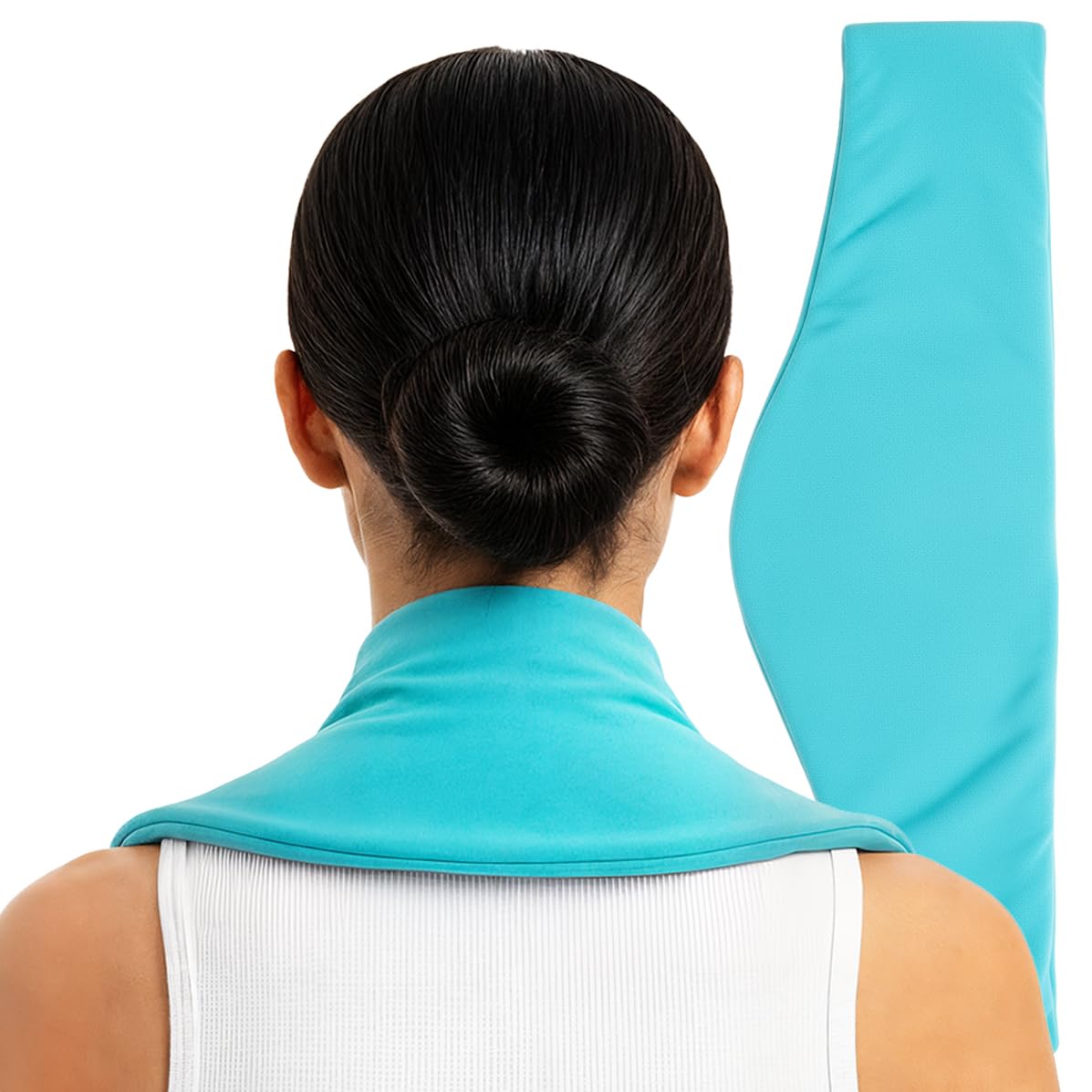 Photo 1 of ICEWRAPS Clay Neck Ice Pack Wrap with Cover - 7"x28", Blue Long Reusable Cold Therapy Wrap | Relieves Chronic & Back Pain | Multipurpose Ice Pack