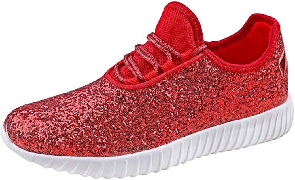 womens red glitter sneakers