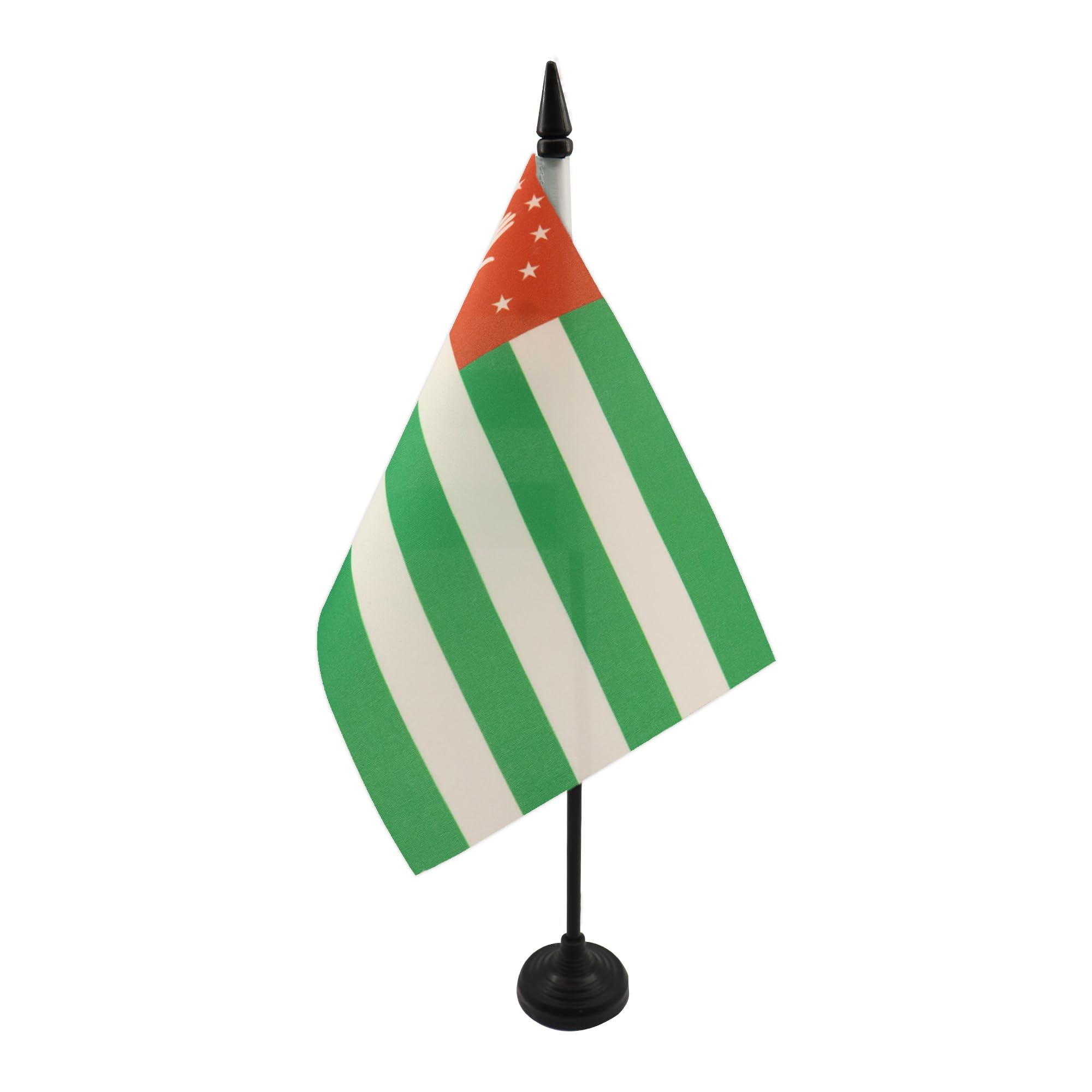AZ FLAG Republic of Abkhazia Table Flag 5'' x 8'' - Aphsny Office Decoration 100% Polyester 21 x 14 cm - Mini Desk Flag with Pole and Black Plastic Base