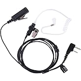 KS K-STORM Covert Acoustic Tube Walkie Talkie Earpiece Surveillance Headset with Mic Compatible with 2 Pin Kenwood Two Way Radio