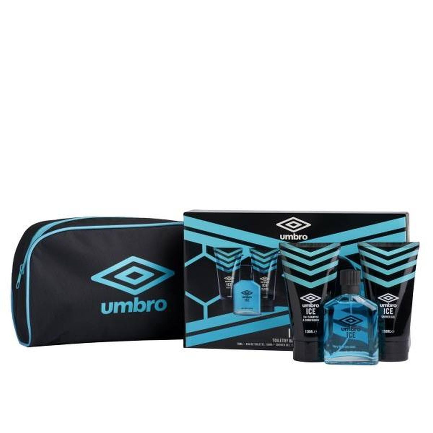 Umbro Ice Toiletry Bag, Edt 75ml, Shampoo & Cond 150ml And Shower Gel 150ml