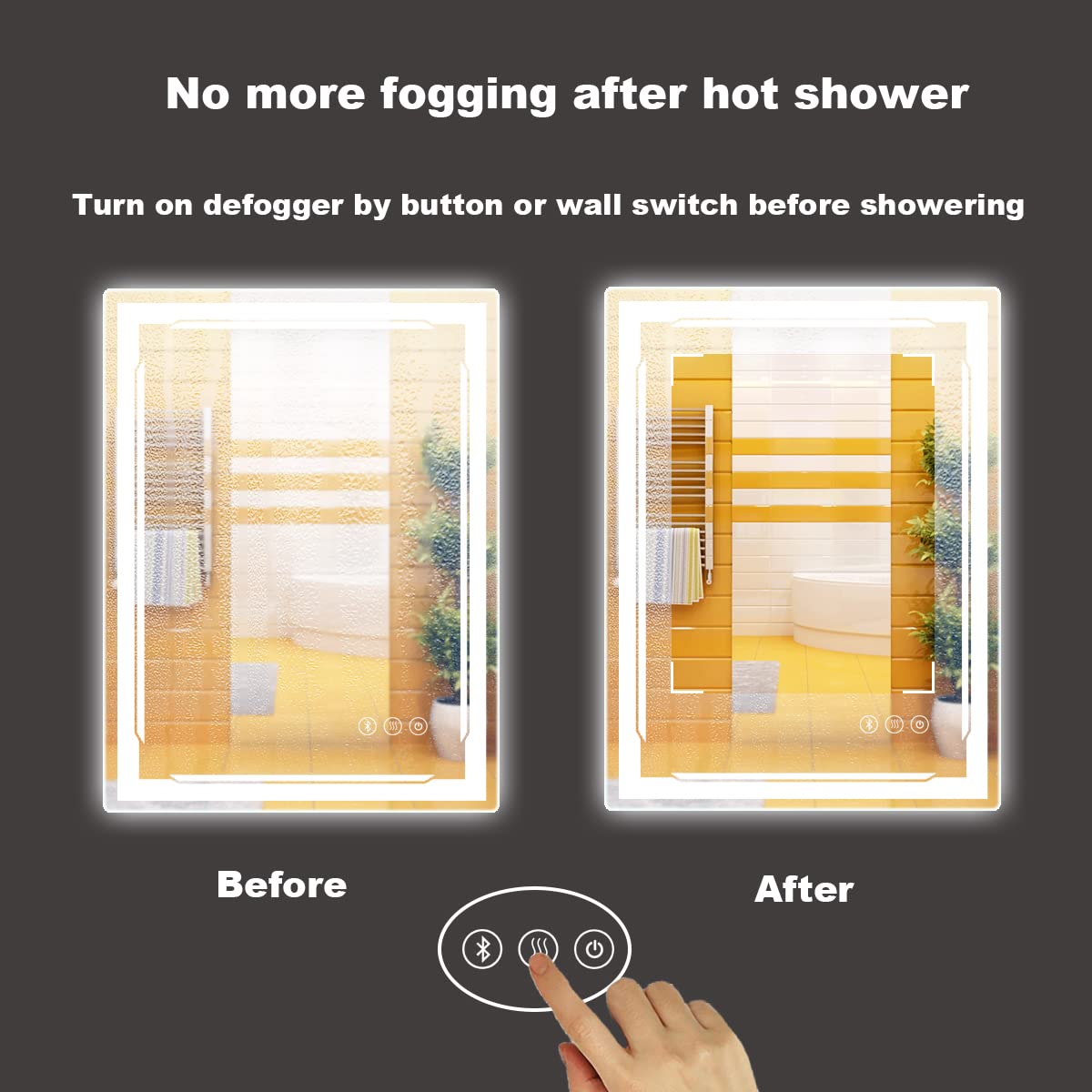 Mua 24x32 Lighted Bathroom Mirror with Bluetooth Speaker - Smart LED ...