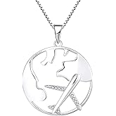 STARCHENIE irplane Pendant Necklace 925 Sterling Silver World Travel Flight Jewelry for Women