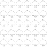 PATIKIL 30pcs Open Bezels, Resin Bezels Pendants Mushroom Open Back Bezels Alloy Frame Bulk for Resin Jewelry Making Earring