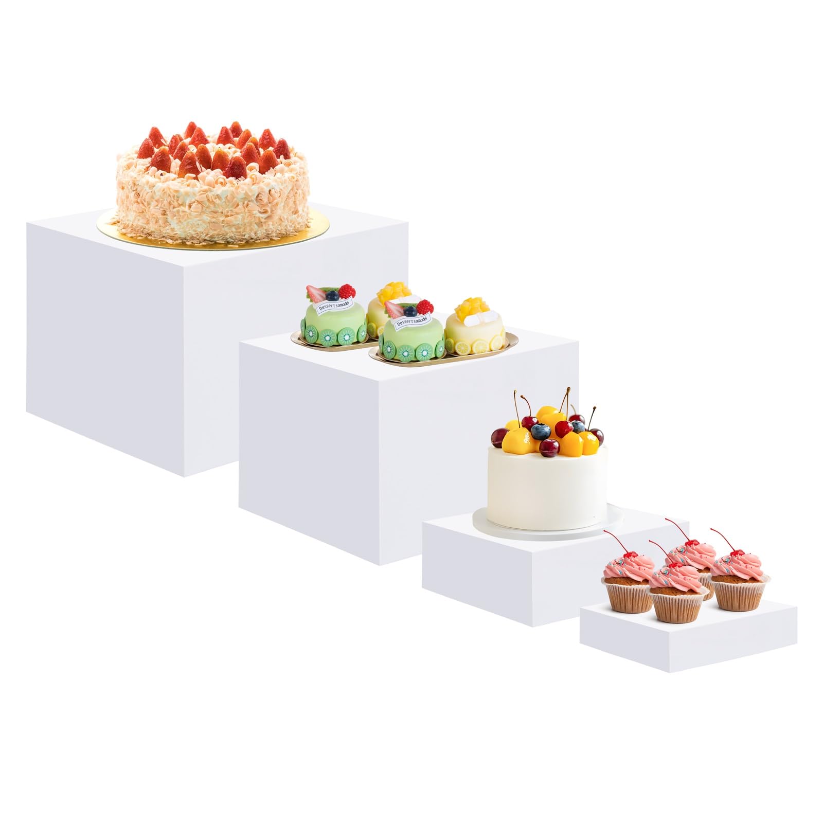 EI 4Pcs Acrylic Buffet Risers,High-end Classic Food Display Riser for ...