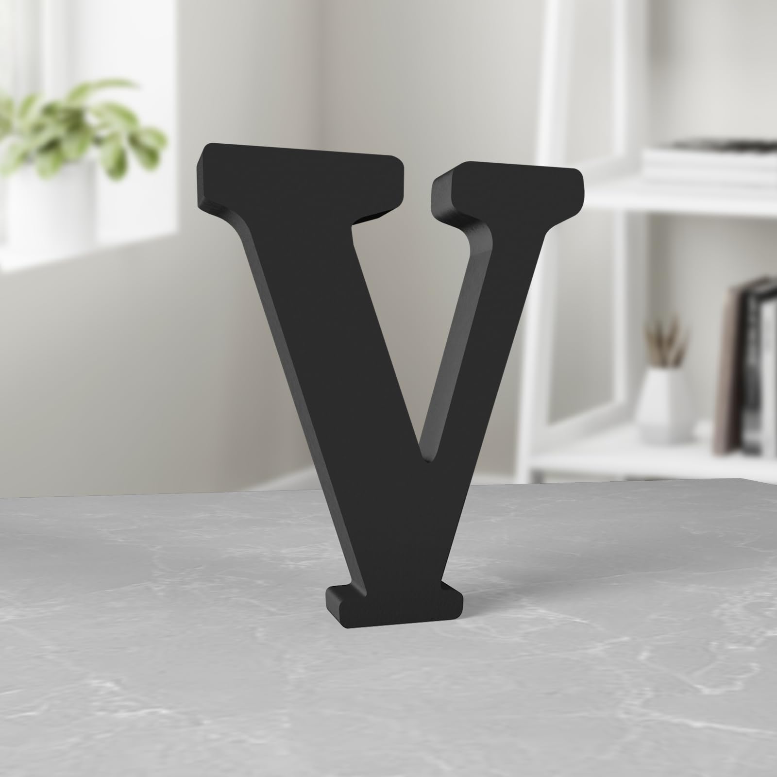 Aruatu 6 Inch Black Wood Letters Unfinished Wood Slices for Wall Decor & Home Party Projects