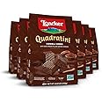 Loacker Quadratini Double Choc Wafer Cookies LARGE - 30% Less Sugar - Premium Crispy Bite Size Cocoa Wafers - NON-GMO - LARGE Pack of 6