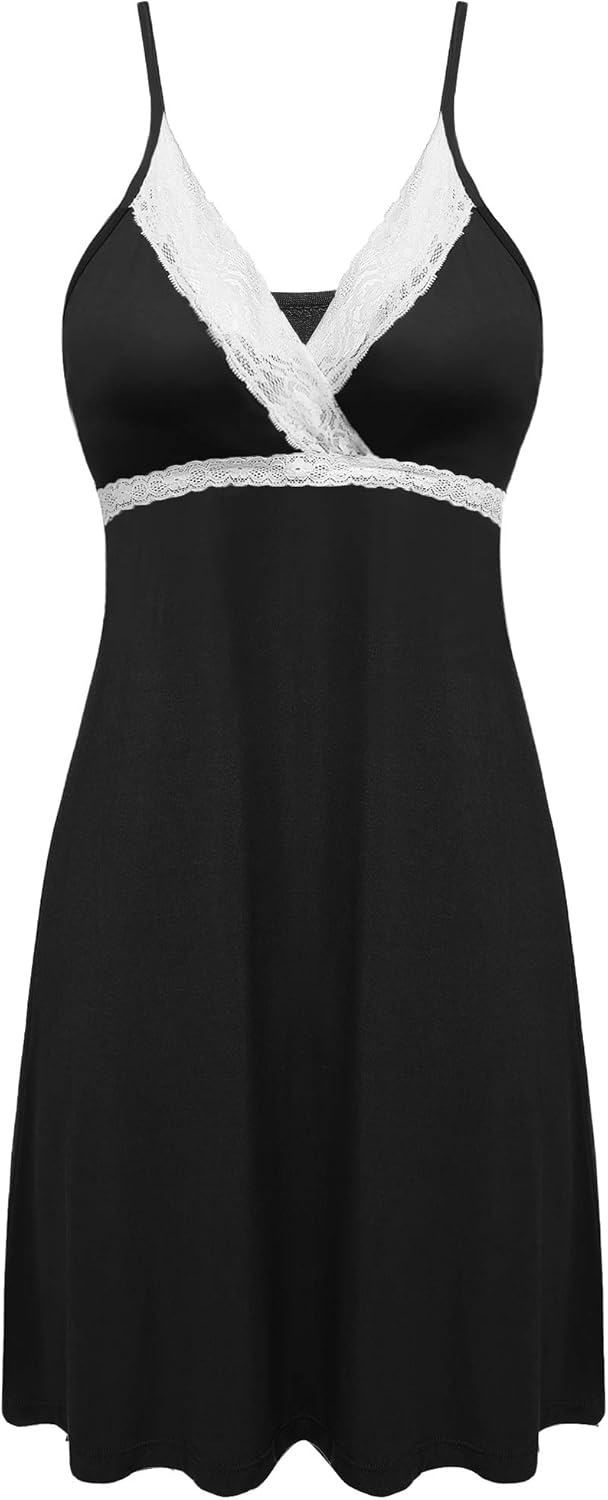 Hotouch Sleepwear Womens Chemise Nightgown Full Slips Lace Sling Dress Sexy Lingerie S-XXL at  Women’s Clothing store