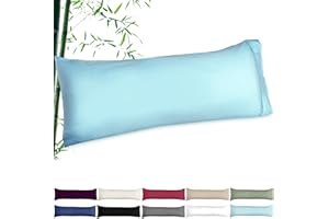 Soft Body Pillow Covers Pillowcases 60 x 21 Inch, WINKAURA Premium Long Pillow Cover for Bed Fits 54x20 Pillow, Envelope Closure, Stylish Wrinkle and Stain Resistant,Aqua