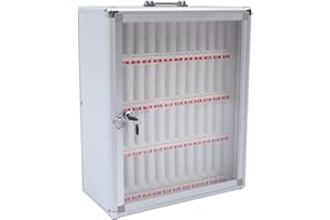 JAYEUW 48 Slots Aluminum Alloy Cell Phone Lock Box, Cell Phone Locker for Classroom, Cell Phones Storage Cabinet Freestanding/Wall-Mounted with a Locked, Can be Carried by Hand (48 Slots)