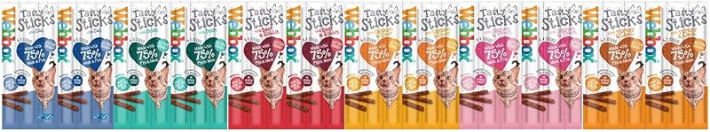 Webbox New Cats Delight Tasty Sticks Chews Treats Variety Pack 72 Sticks