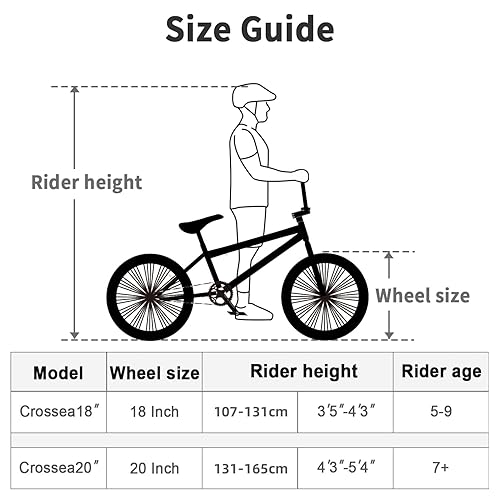 cubsala Freestyle BMX Bike, 18 Inch Kids Bicycle for 5-9 Years Old Kids and  Beginner Level Rider, Blue