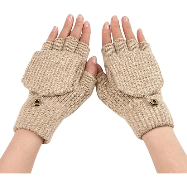 Fadcaer Winter Gloves: Fingerless Thermal Ladies Gloves, Soft - View #7