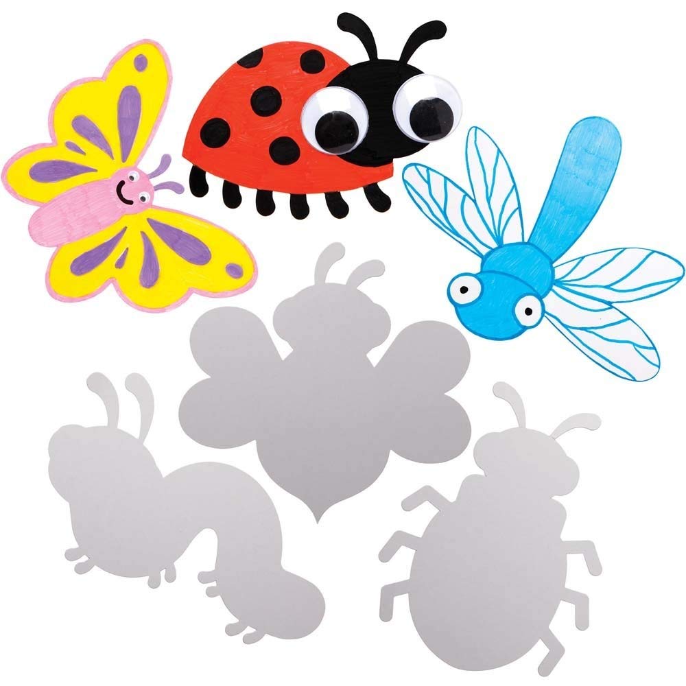 Baker Ross AX823 Bug Cards - Pack of 30, Perfect for Children to Decorate Ideal Outdoor Craft Project for School Home and Craft Groups