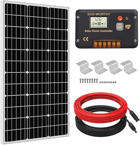 ECO-WORTHY 100 Watts Solar Panel Off Gird ECO Worthy 100W Solar Panel