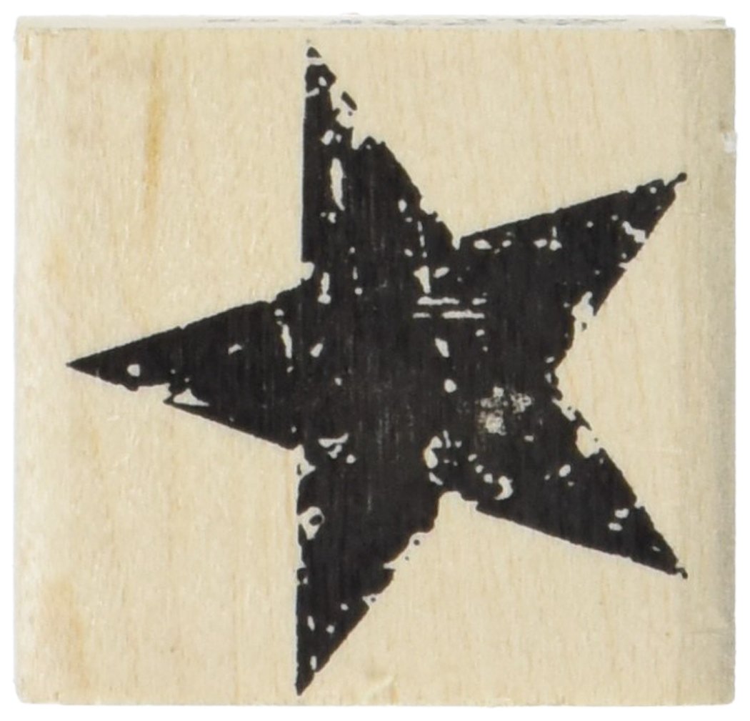 Tim Holtz Red Rubber Stamp-Star Silhouette 1.5"X1.5"