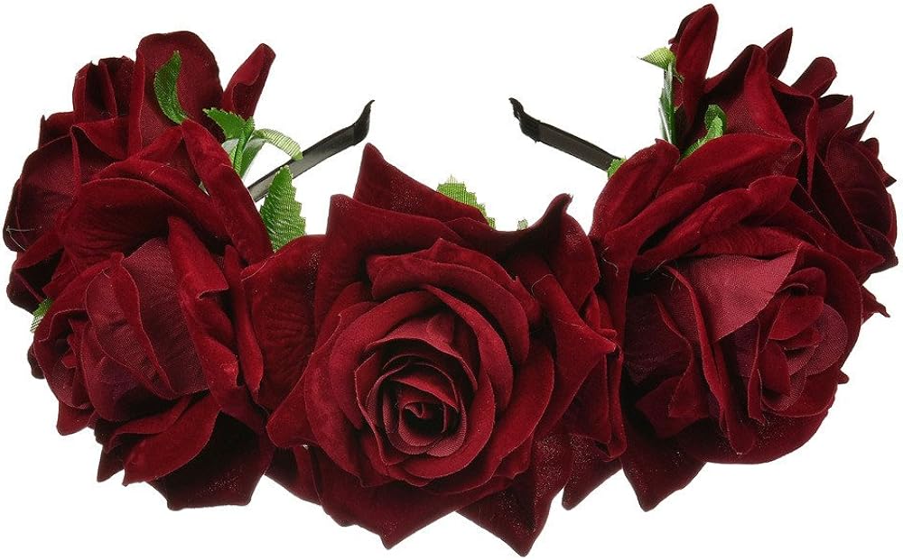 Handmade Fabric Rose Big Flower Headband Hair Garland