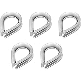 PHITUODA 5pcs M10 304 Stainless Steel Thimbles for 3/8" Dia Wire Rope, Wire Rope Cable Thimbles Rigging