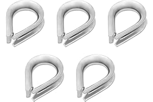 PHITUODA 5pcs M10 304 Stainless Steel Thimbles for 3/8" Dia Wire Rope, Wire Rope Cable Thimbles Rigging