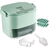 Portable ice Maker for Freezer,countertop ice Maker Machine with Handle,48 Grid ice Making Box for Household,one-Touch Operation ice Cube Mold Plastic ice Bucket for Home Office Outdoor (Green)