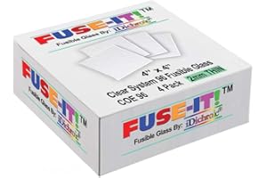 IDICHROIC Clear Fusible Glass 4 Inch Squares 2 mm (Thin) - COE 96-4 Pack