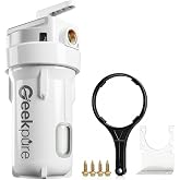 Geekpure Whole House Water Filter Housing-Fit 4.5 x 10 Inch Filters-1&ldquo; Port | Clear Bottom Viewing Window, 4 Working Modes with Wrench and Braket