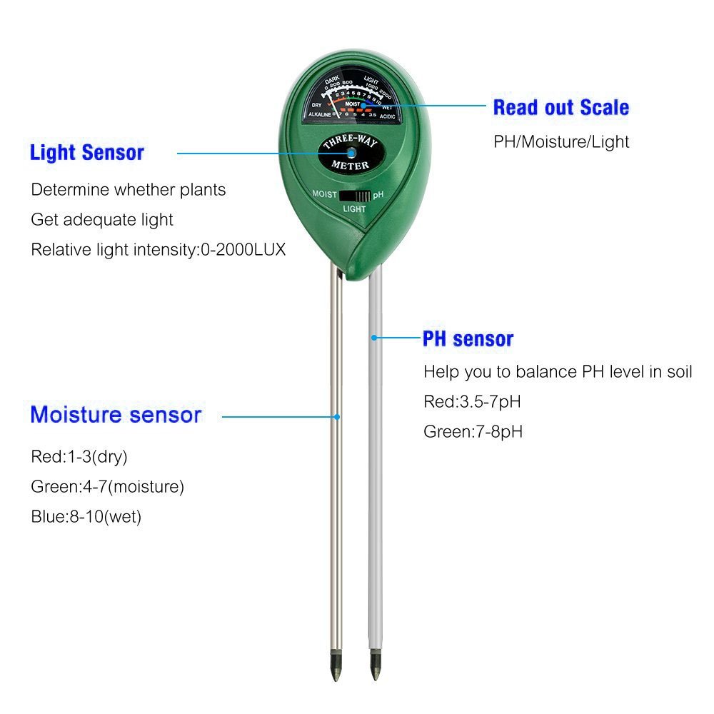 Cheap&Perfect Soil Tester Kit, 3in1 Soil Tester Moisture Meter, Light
