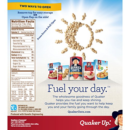 Quaker Chewy Granola Bars, Oatmeal Raisin, 90 Calories, Low Fat, 8