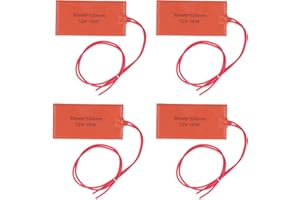 ariarly 4PCS Silicone Rubber Heating Pad Flexible Heater Mat for Electric Blanket Oil Drum 12V 15W