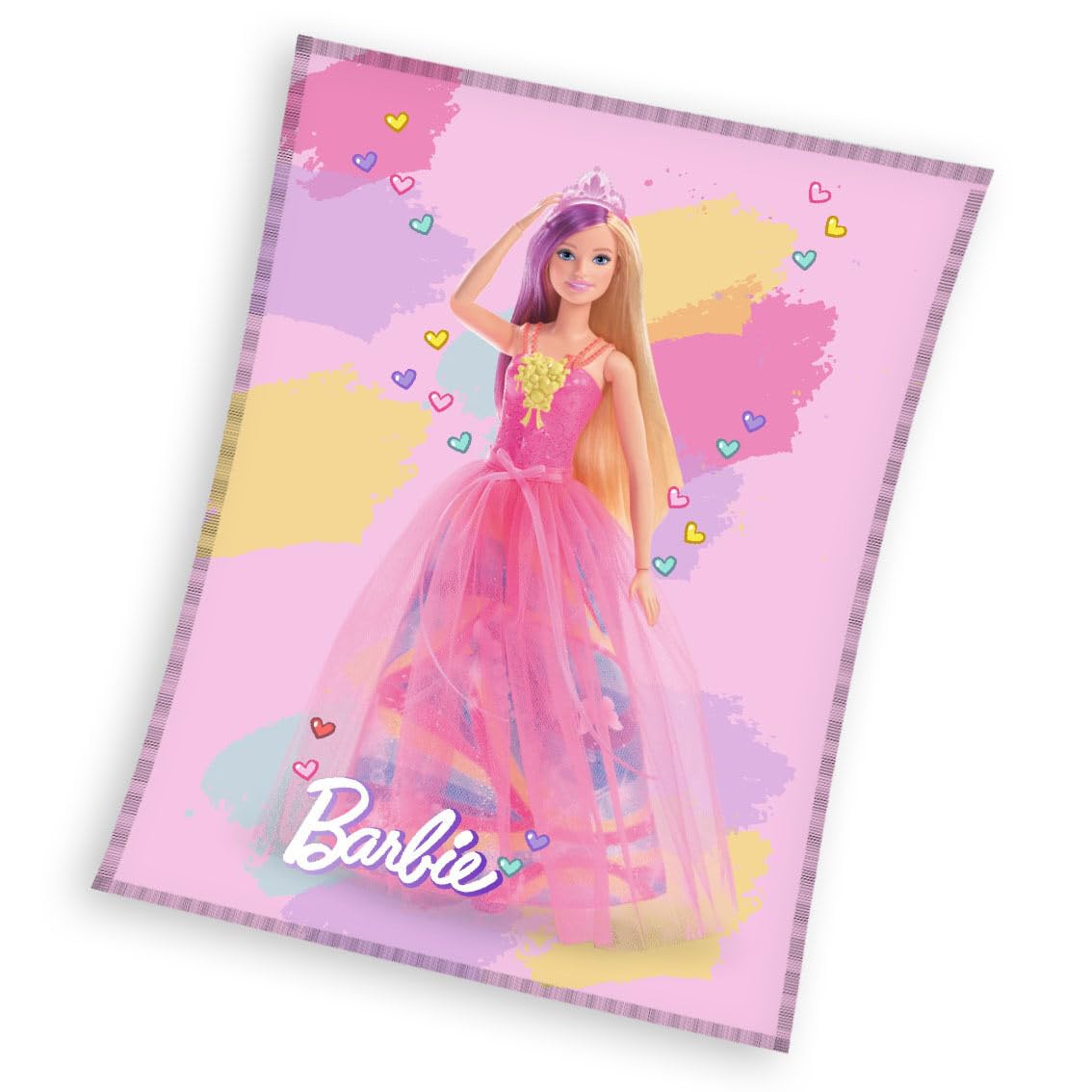 Barbie Fleece Blanket 130 x 170 cm – Coral Pink – Soft, Warm and Cuddly!