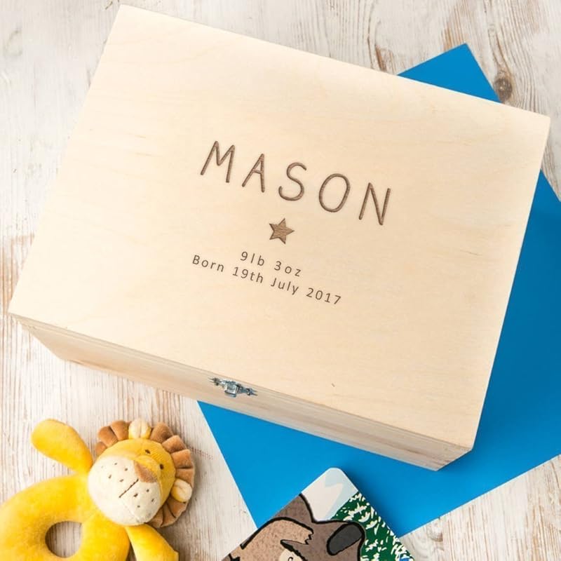 Personalized Baby Memory Box Engraved Wooden Keepsake Box