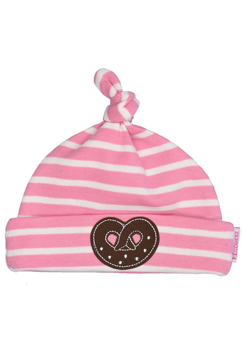 P.Eisenherz Baby - Girls Baby Hat with Pretzl in Light Pink, Size S
