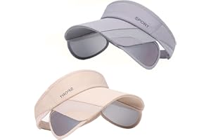 DSIA ZAMUR Sun Visor Hat for Women and Men - Retractable Brim Sport Hat, Summer Golf Tennis Running Beach Hat with Ponytail Hole