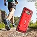 COVRWARE Aegis Series Compatible with Galaxy J3 (2016)/ J3 V/Sky/Sol/ j36/ j36V/Amp Prime/Express Prime Full-Body Holster Armor Case with Built-in Screen Protector, Belt-Clip, Kickstand, Red