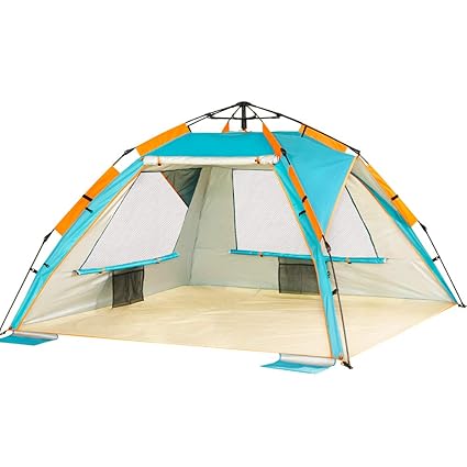 Zomake Pop Up Beach Tent Instant Sun Shelter Cabana Portable Beach Shade With Spf 50 Uv Protection For Kids Family
