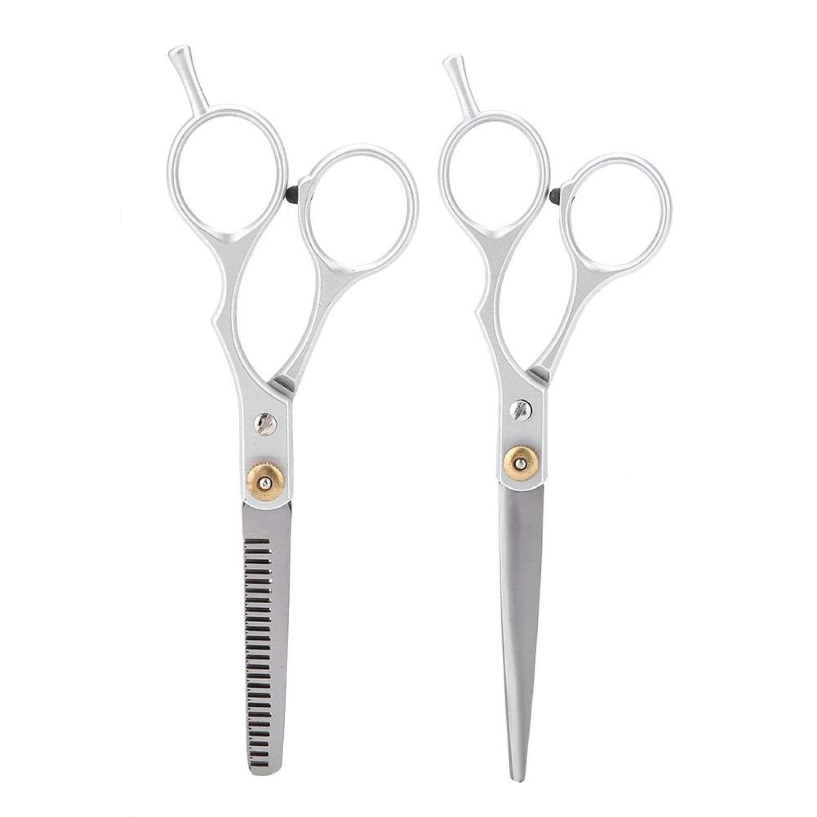 Barber Shears,Akozon Professional Stainless Steel Hair Cutting Thining Scissors Set Salon Barber Hairdressing Shear for Salon Home Shear Sets(Two-Piece)