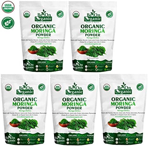 Be On Organic Moringa Leaf Powder 60 Oz (5 * 12 OZ)